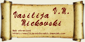 Vasilija Mickovski vizit kartica